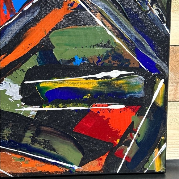 Original Acrylic Painting 2 Canvases Titled Eclectic Motion Colorful Wall Art - Picture 5 of 11